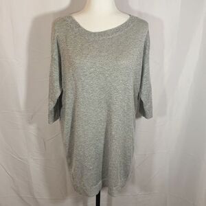 Torrid Grey Long Knit Tunic Sweater 3/4 Sleeve Top